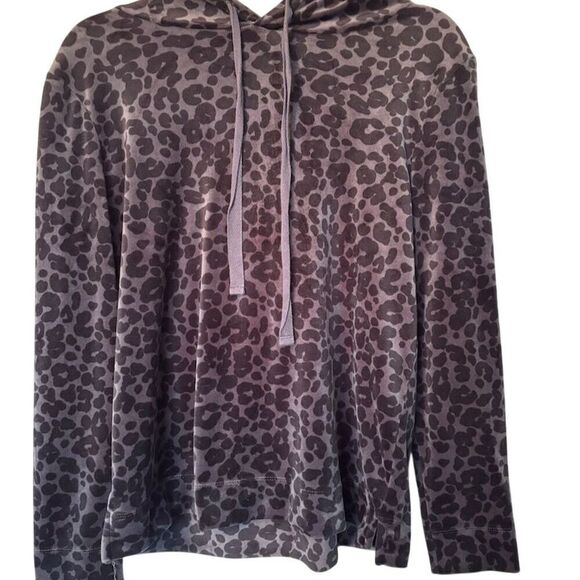 Loft Women's XS Velvet Animal Print Hoodie Multicolor Casual Fall - Picture 1 of 7